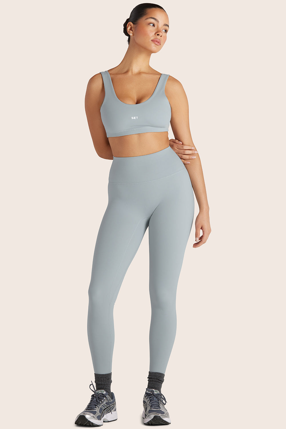 SPORTBODY? (BLOOPERS) SPORTY HIGH-RISE LEGGINGS - PLATINUM - Image 2