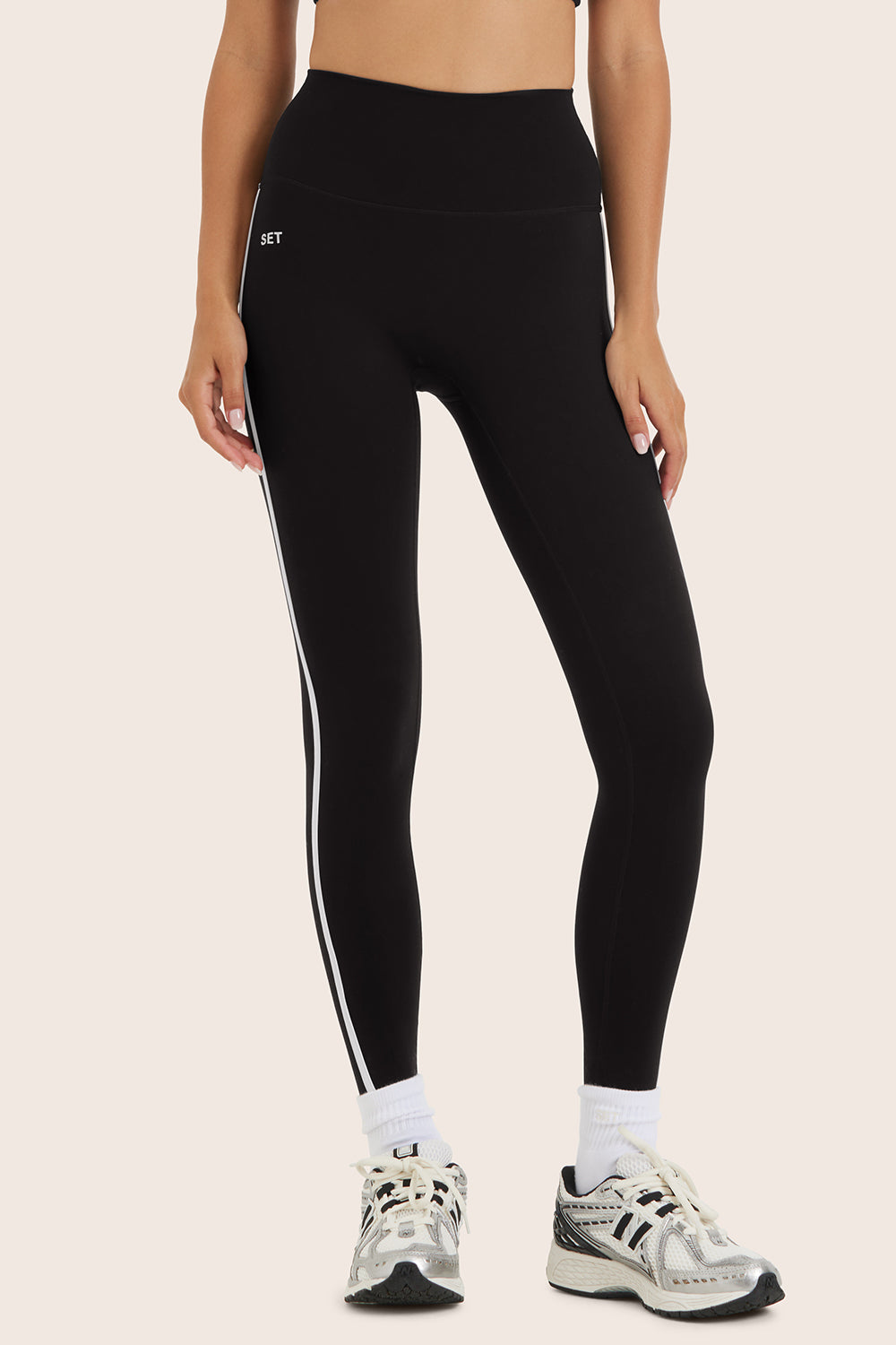SPORTBODY? (BLOOPERS) SPORTY HIGH-RISE STRIPE LEGGINGS - ORCA