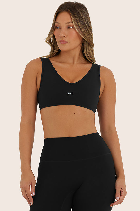 SPORTBODY? SPORTY DIP BRA - ONYX