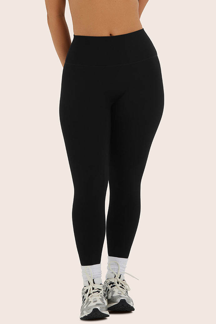 SPORTBODY? SPORTY MID-RISE LEGGINGS - ONYX