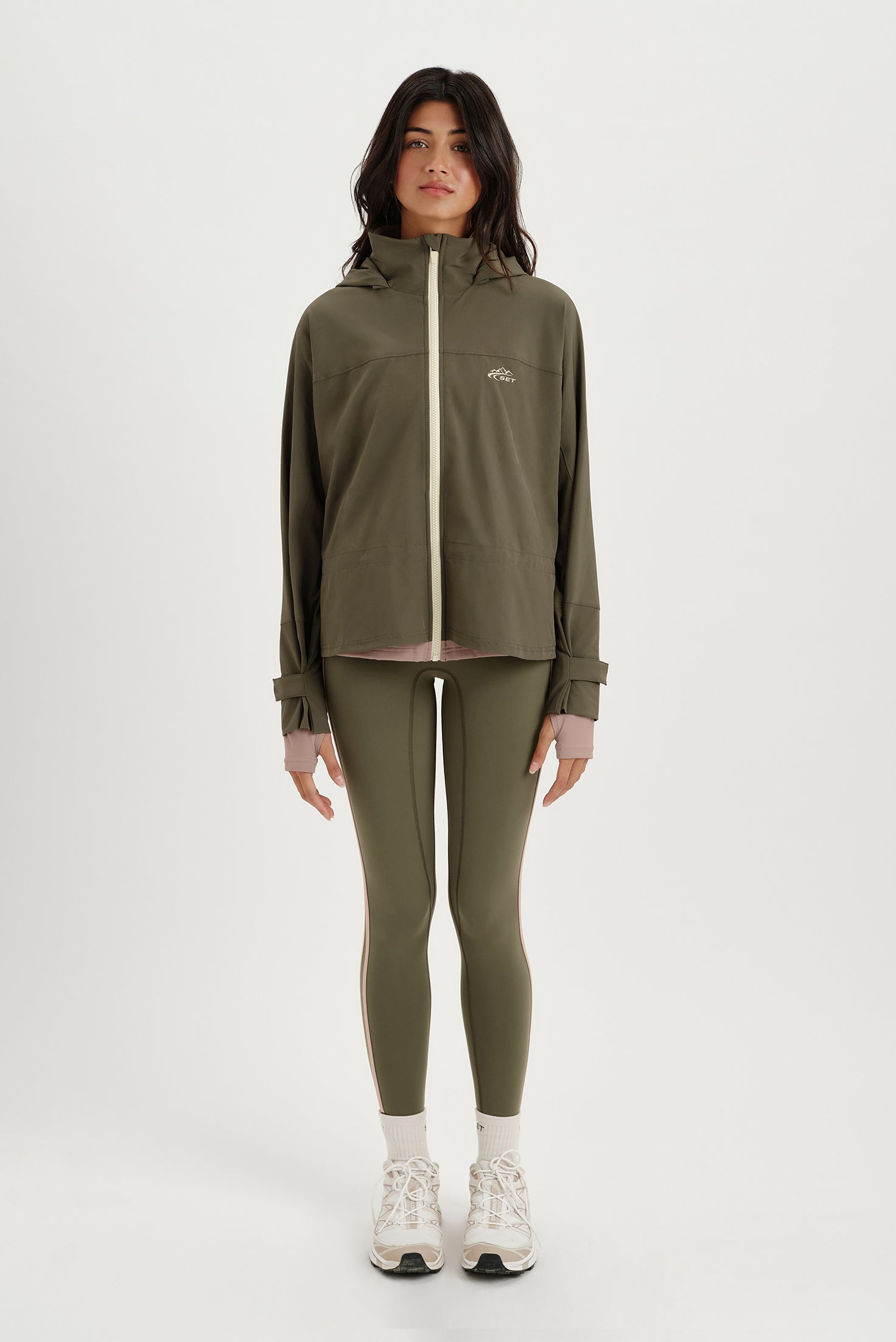 NYLON DUET CINCHED WINDBREAKER - SEDONA