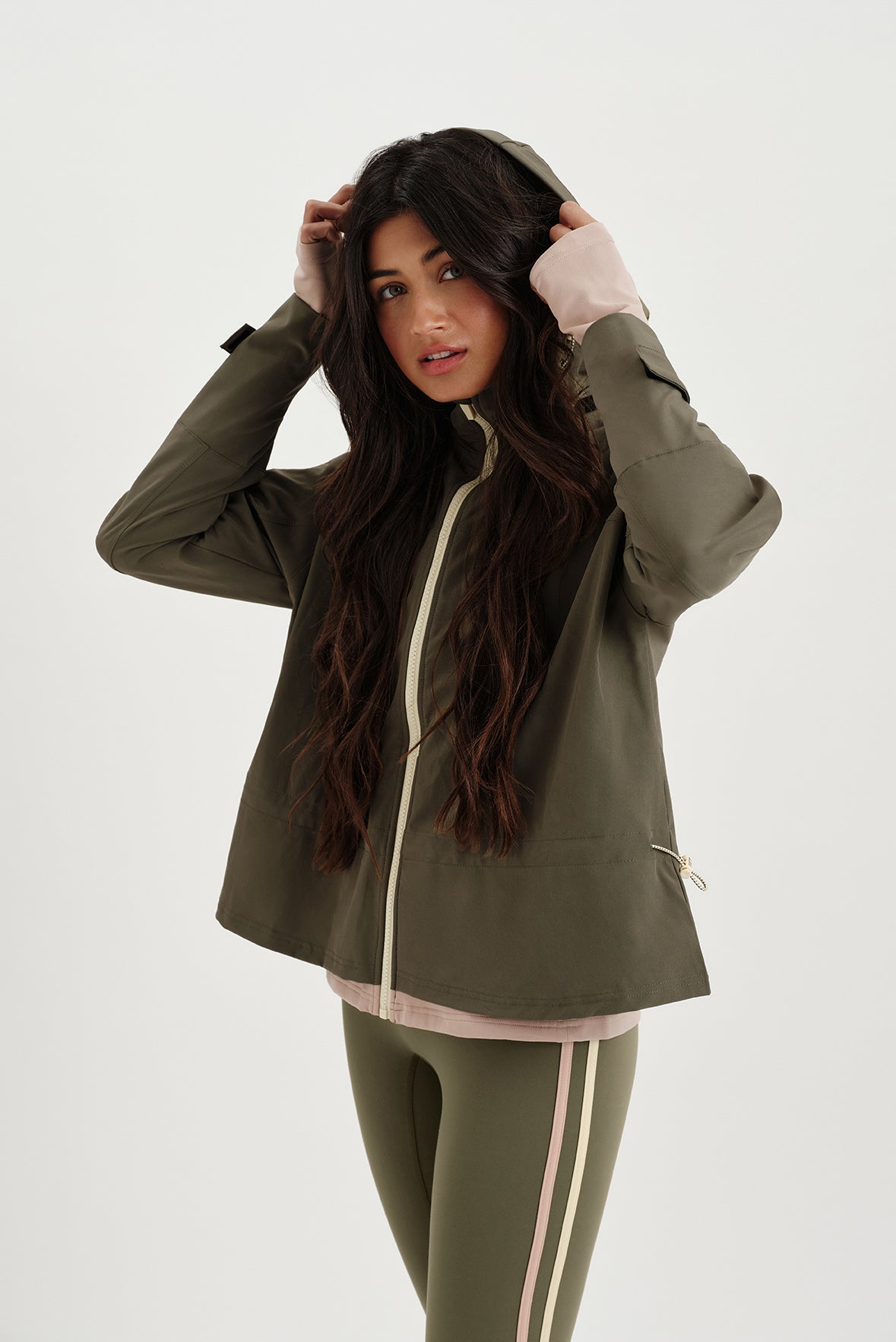 NYLON DUET CINCHED WINDBREAKER - SEDONA - Image 5