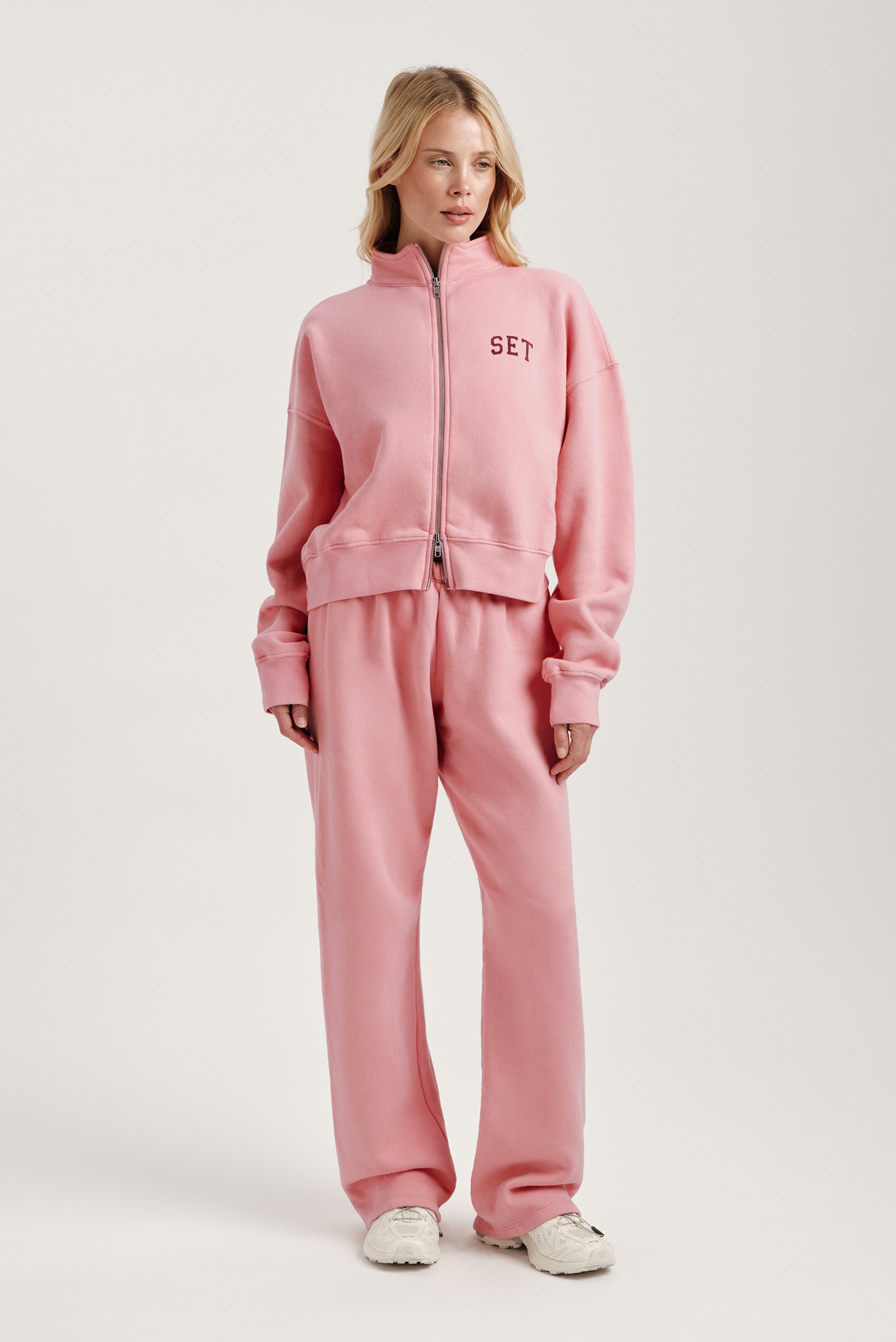 MIDWEIGHT SWEATS STAPLE SET FUNNEL ZIP - ROSEBUD - Image 3