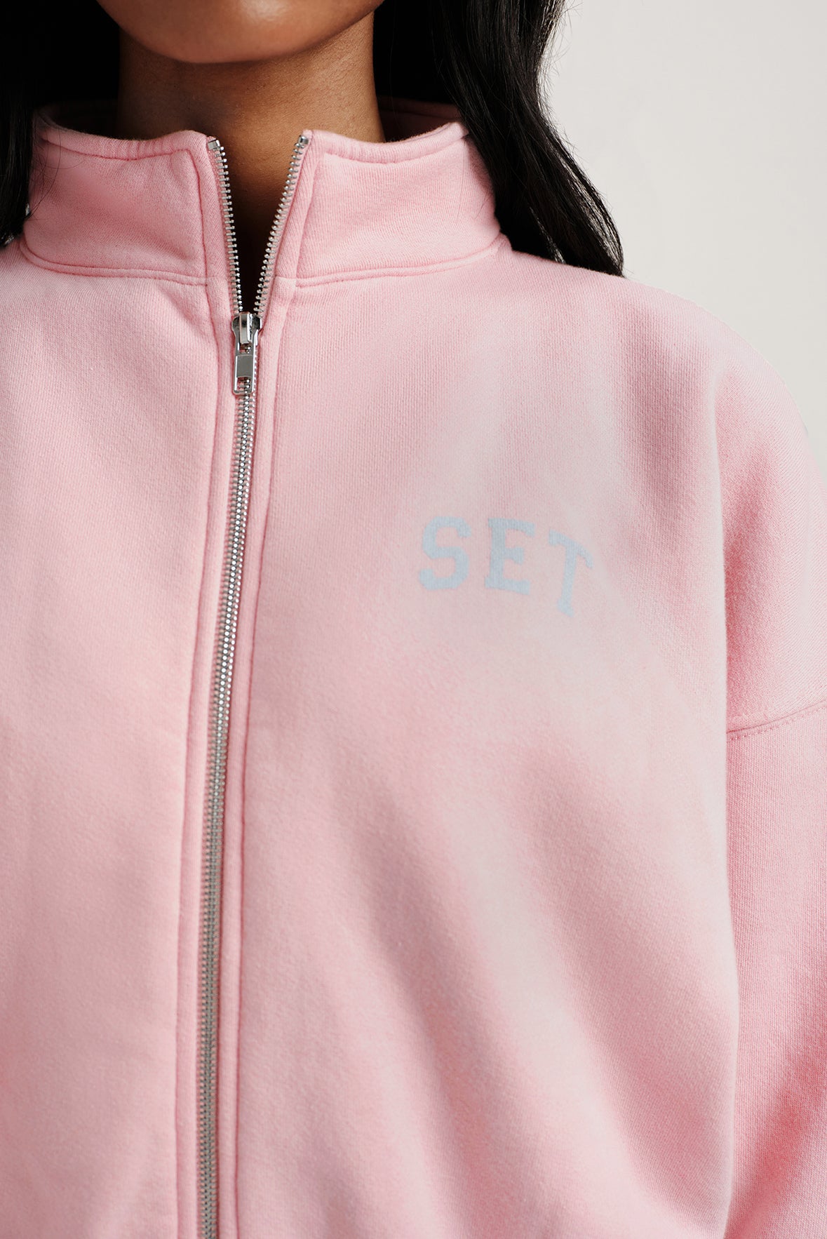 MIDWEIGHT SWEATS STAPLE SET FUNNEL ZIP - BLUSH - Image 6