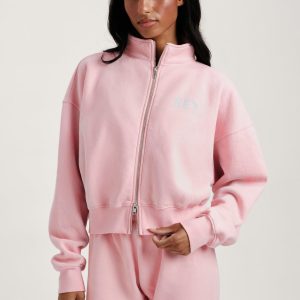 MIDWEIGHT SWEATS STAPLE SET FUNNEL ZIP - BLUSH