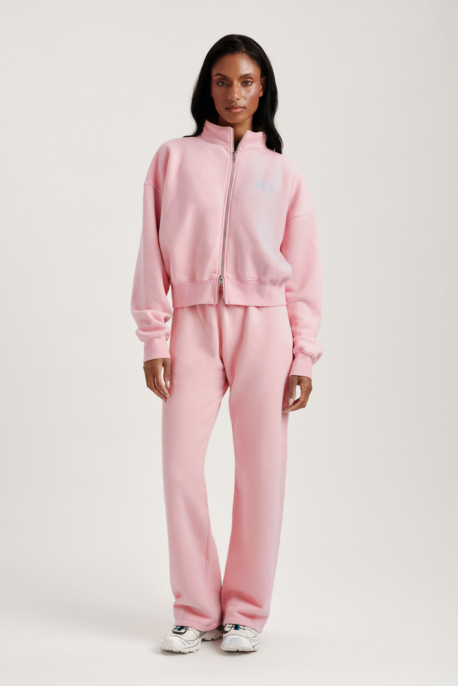 MIDWEIGHT SWEATS STAPLE SET FUNNEL ZIP - BLUSH - Image 3