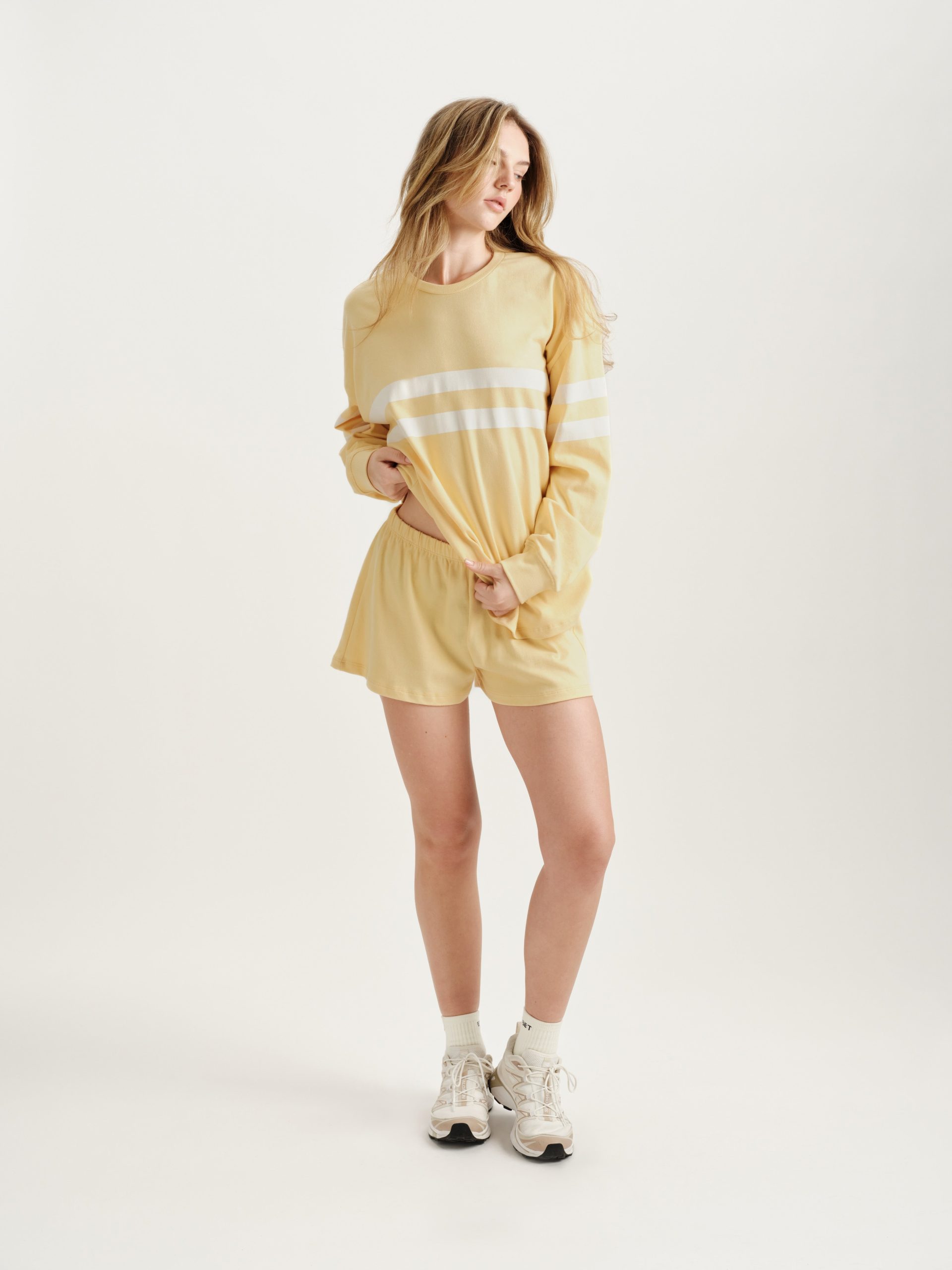 HEAVY COTTON EASY STRIPE LONG SLEEVE - BUTTER - Image 4