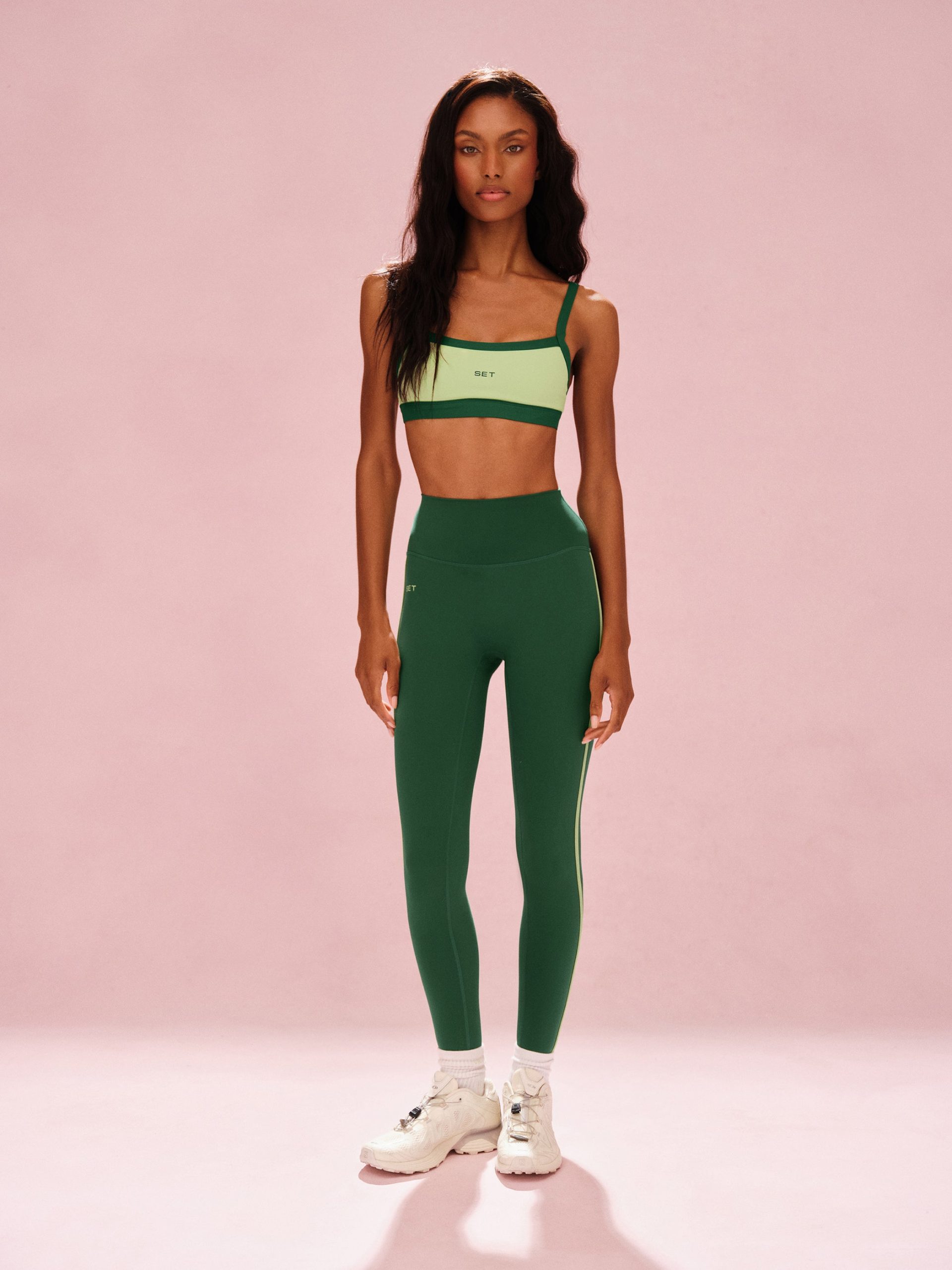 SPORTBODY? SPORTY STRIPE LEGGINGS - LAWN - Image 2