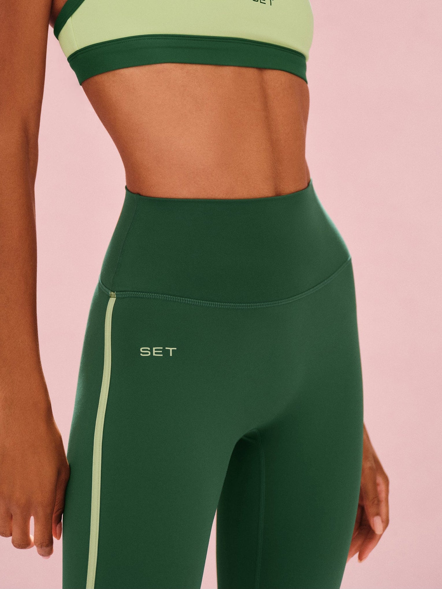 SPORTBODY? SPORTY STRIPE LEGGINGS - LAWN - Image 4