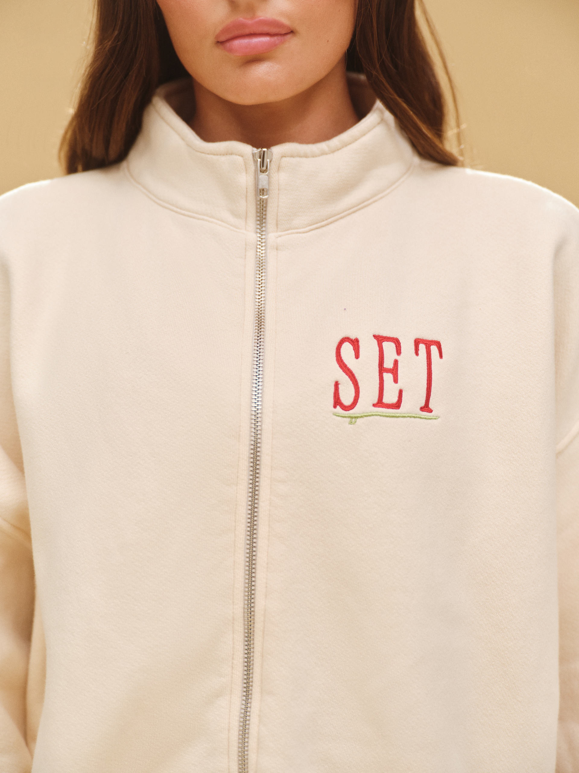 MIDWEIGHT SWEATS STAPLE SET RESORT FUNNEL ZIP - HIBISCUS - Image 2