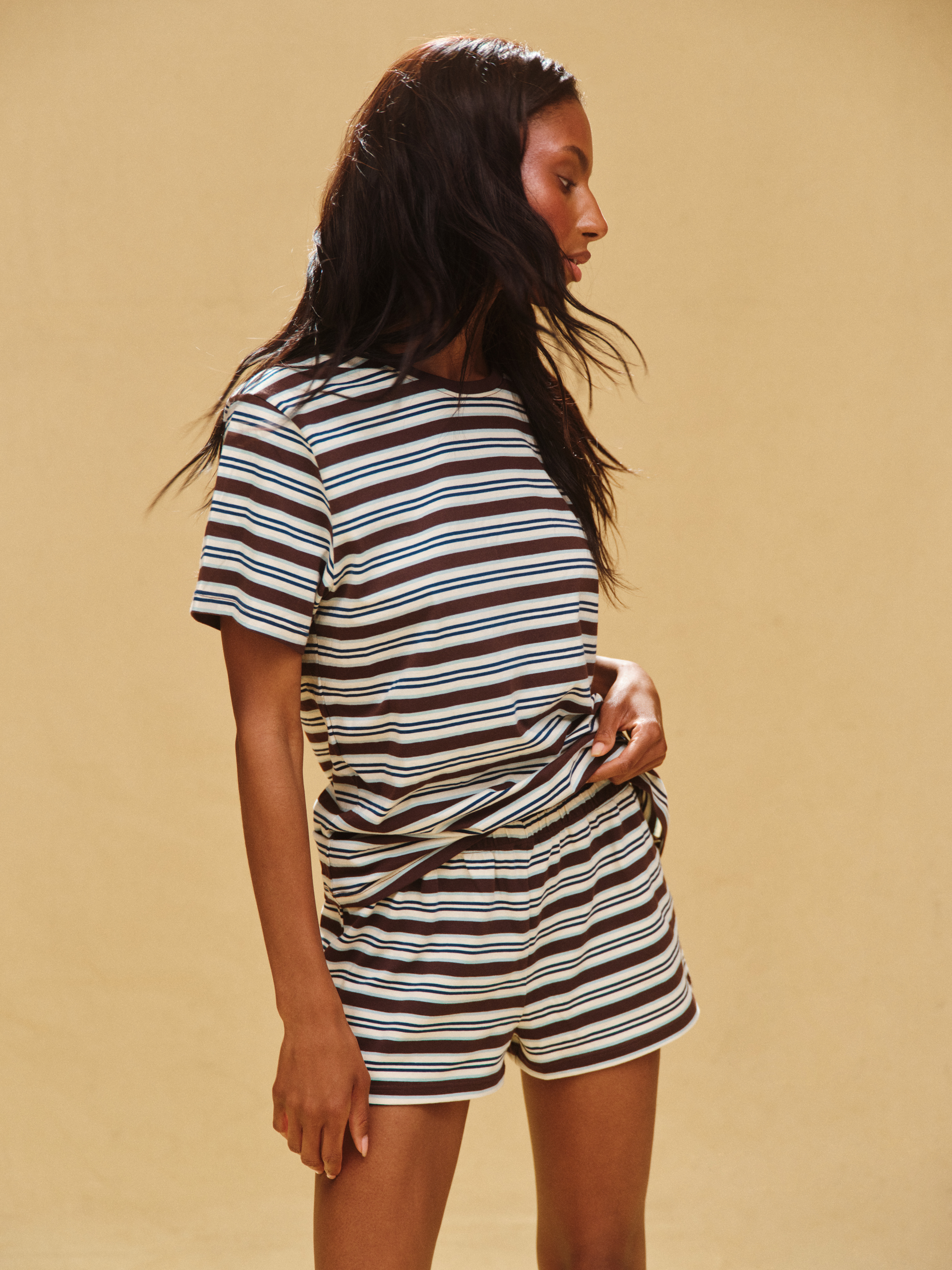 CLASSIC COTTON DAILY STRIPE BOYFRIEND TEE - KONA - Image 4