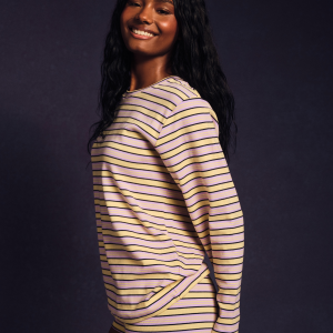 STRIPE JERSEY STRIPE OVERSIZED LONG SLEEVE - STREAMER