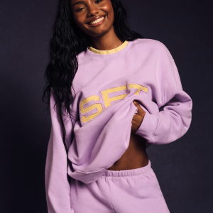 MIDWEIGHT SWEATS STAPLE SET LAYERED CREWNECK - BUTTERCREAM