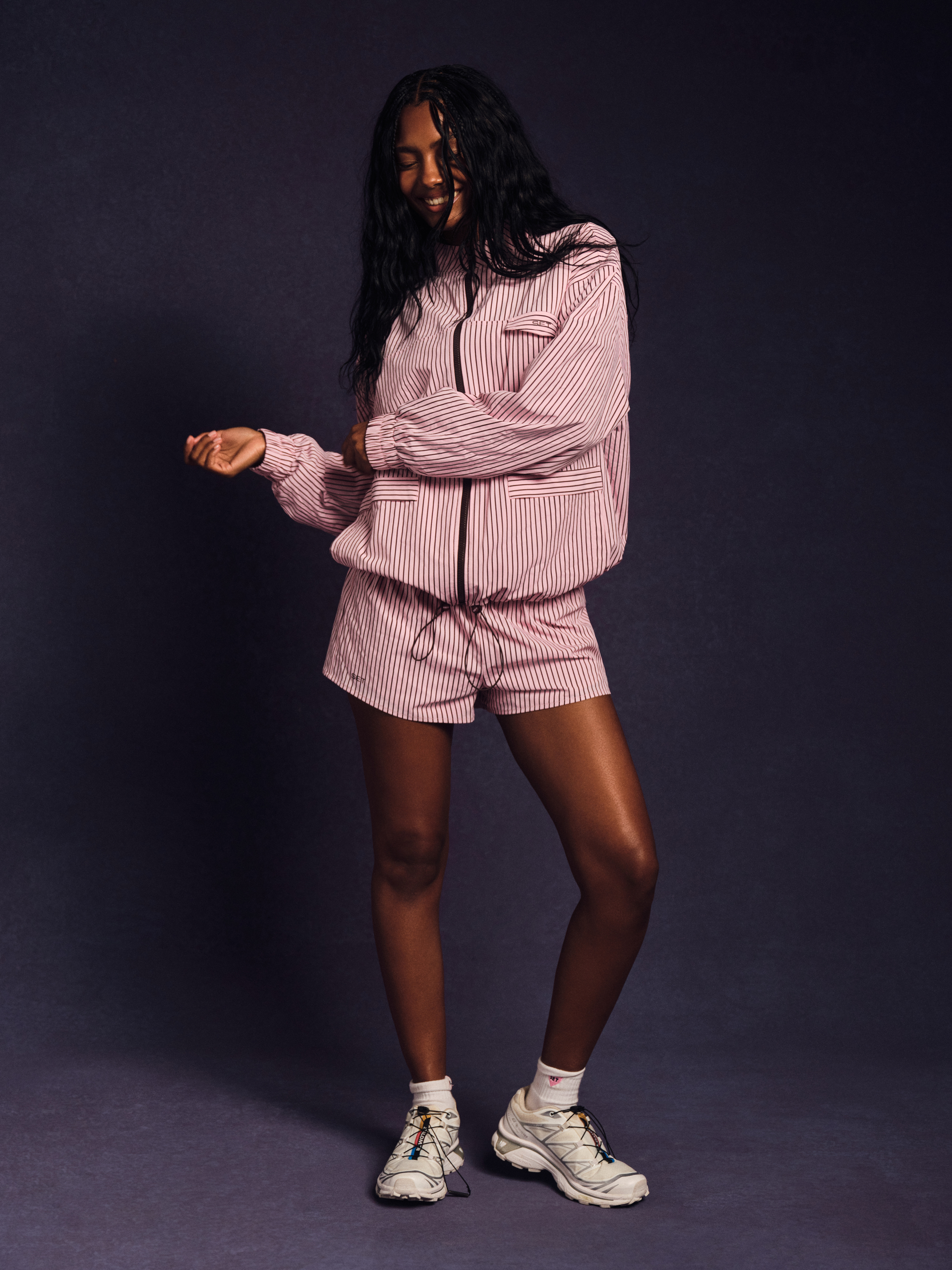 NYLON TRACK STRIPE LIFESTYLE ZIP UP - SWIRL - Image 2