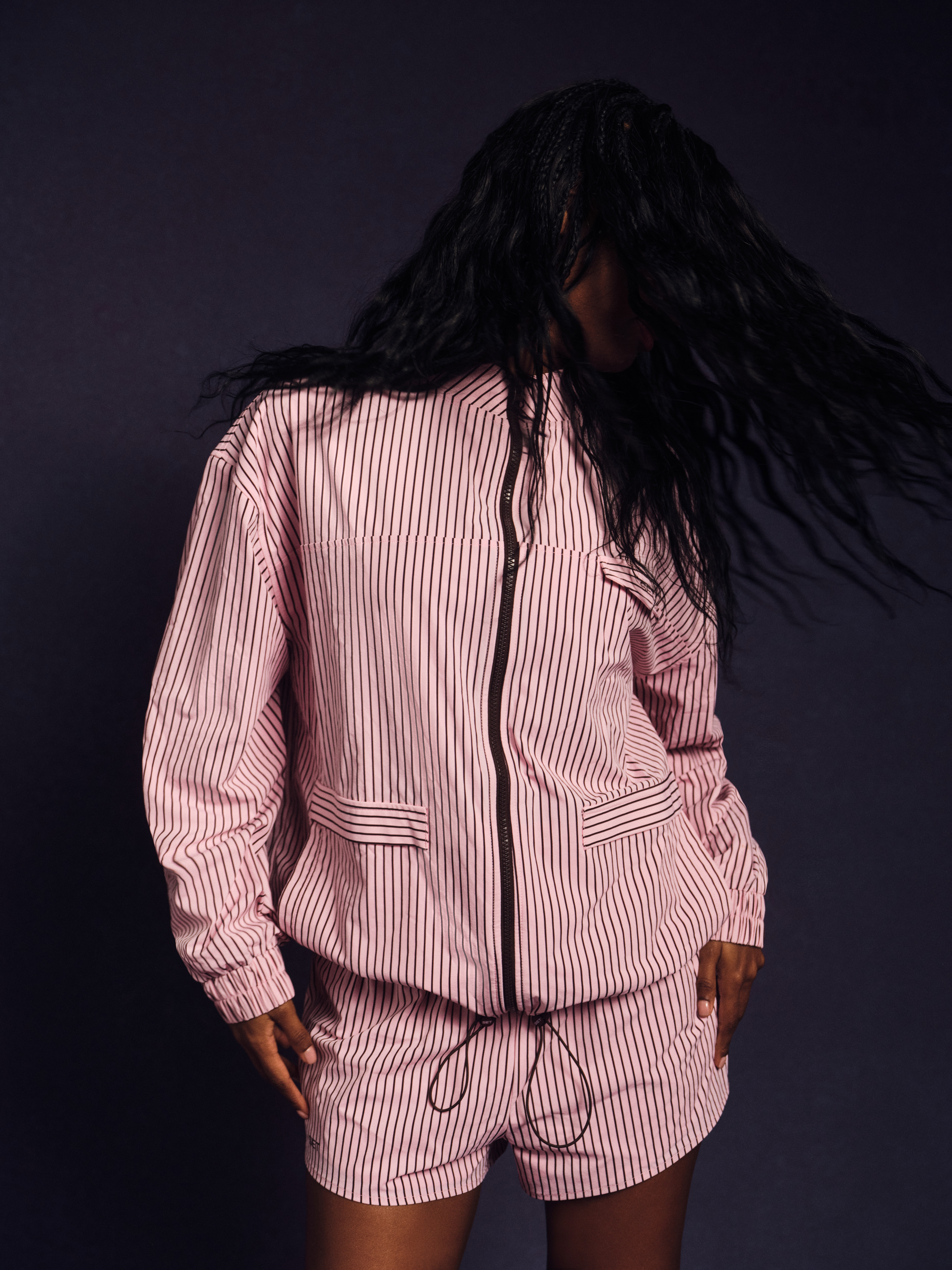 NYLON TRACK STRIPE LIFESTYLE ZIP UP - SWIRL - Image 4
