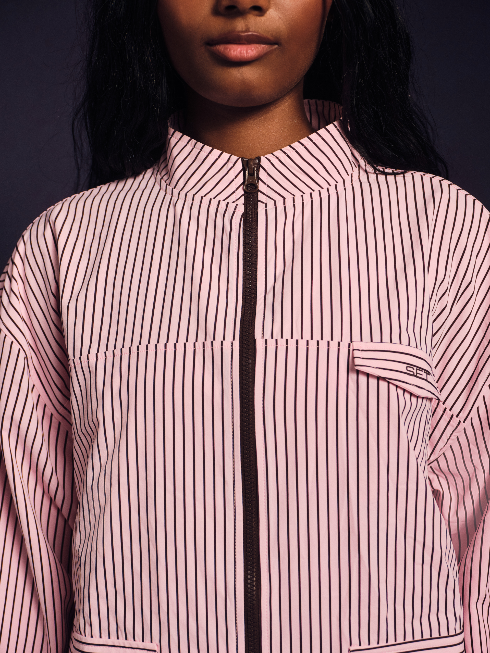 NYLON TRACK STRIPE LIFESTYLE ZIP UP - SWIRL - Image 5