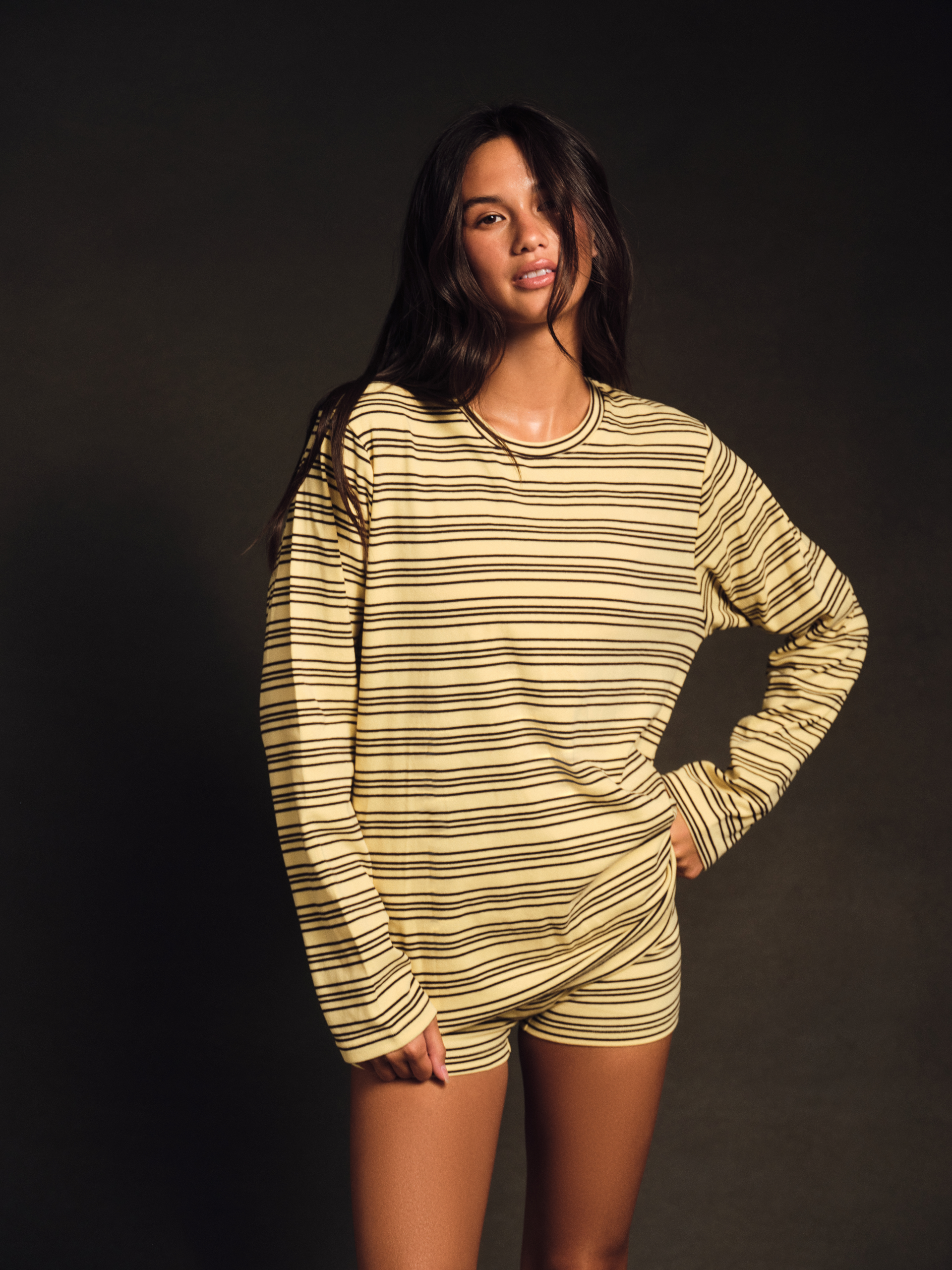 STRIPE JERSEY STRIPE OVERSIZED LONG SLEEVE - SPARKLER