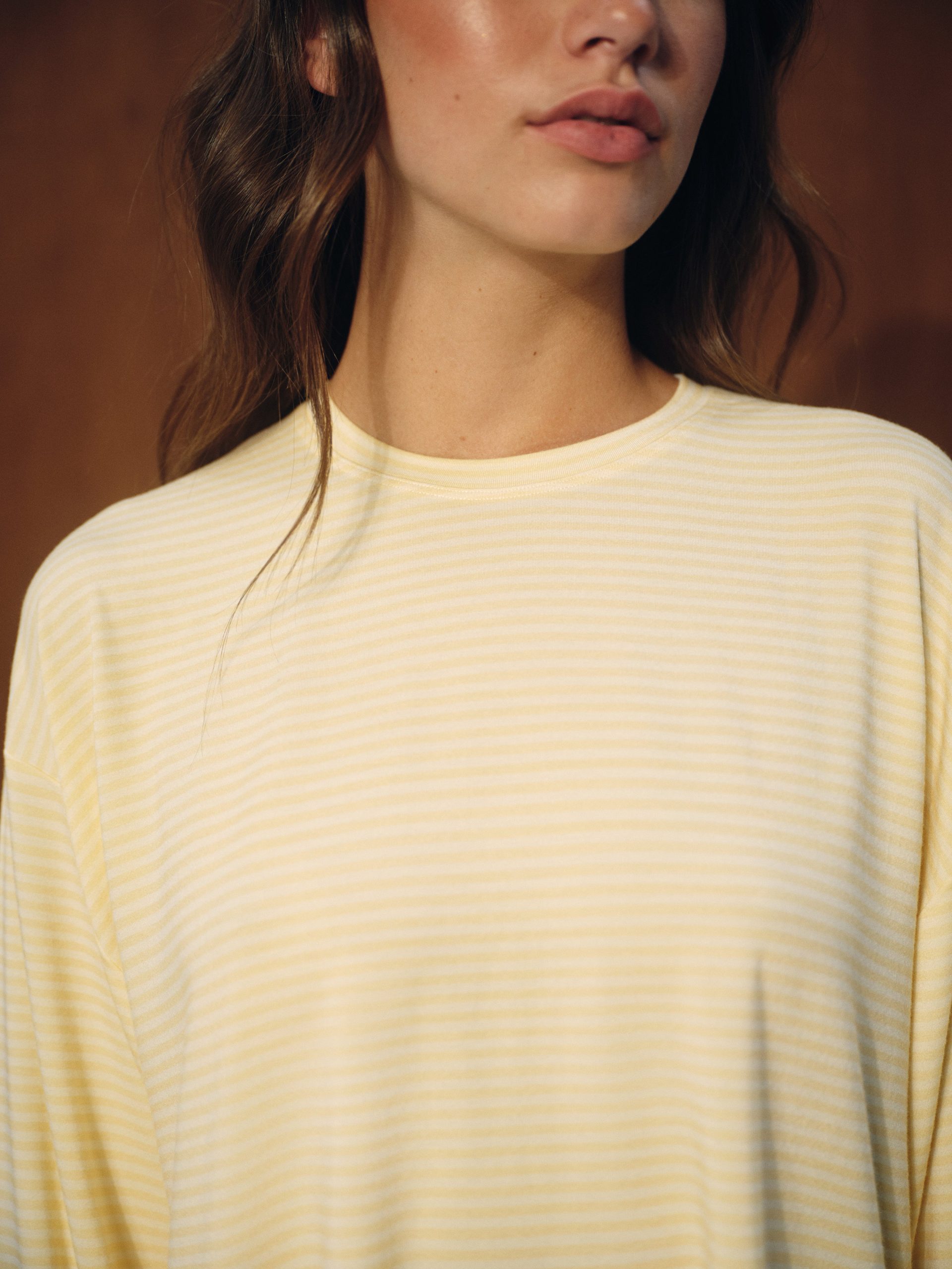 SLEEP JERSEY COMFORT STRIPE BOXY LONG SLEEVE - TAFFY - Image 5