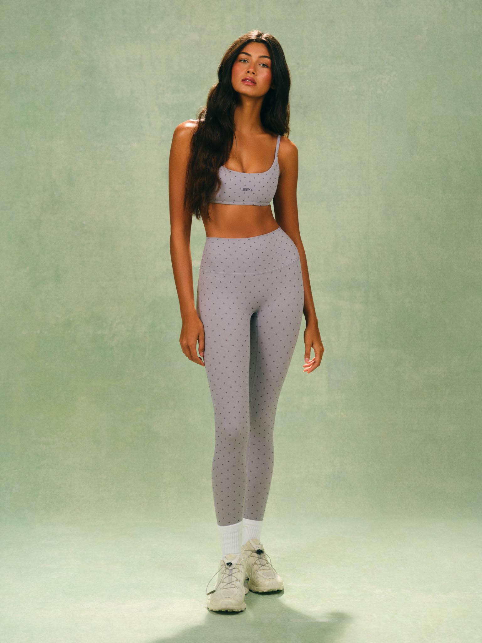 AERALINE? BREATHE POLKA DOT HIGH-RISE LEGGINGS - DOT