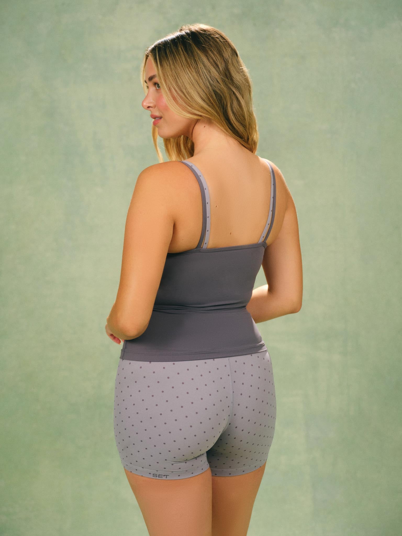 AERALINE? BREATHE POLKA DOT LAYERED MOVE TANK - DOT - Image 3