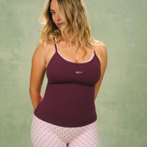 AERALINE™ BREATHE POLKA DOT LAYERED MOVE TANK - SPECKLE