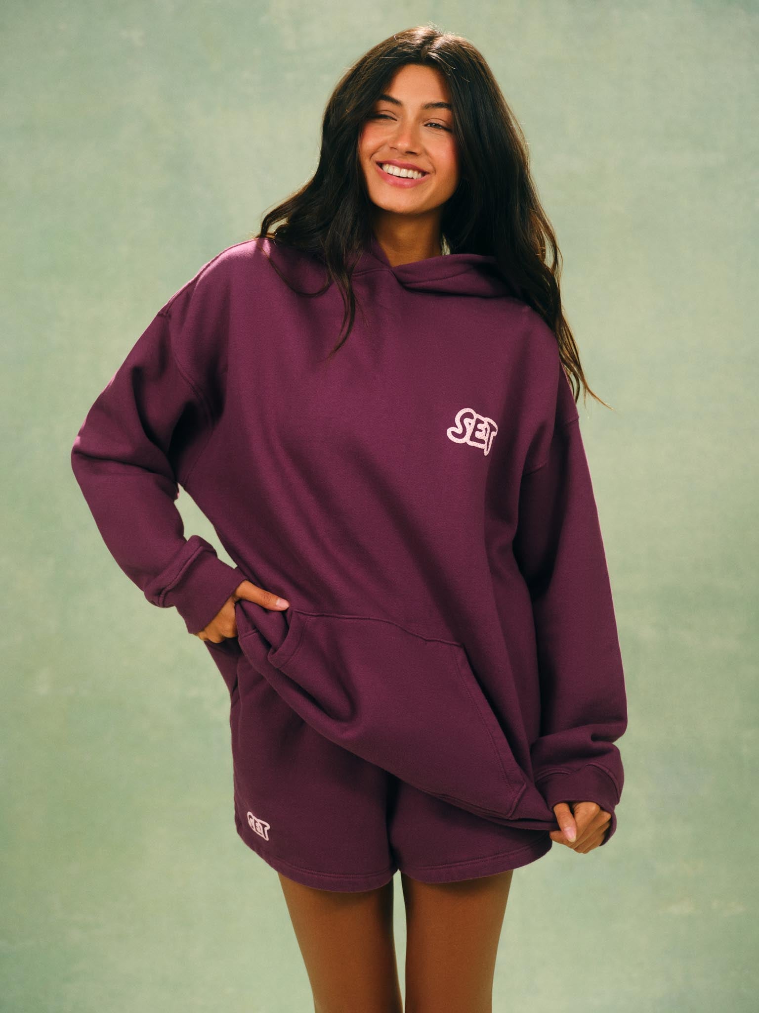 MIDWEIGHT SWEATS STAPLE POLKA DOT SET HOODIE - SPECKLE
