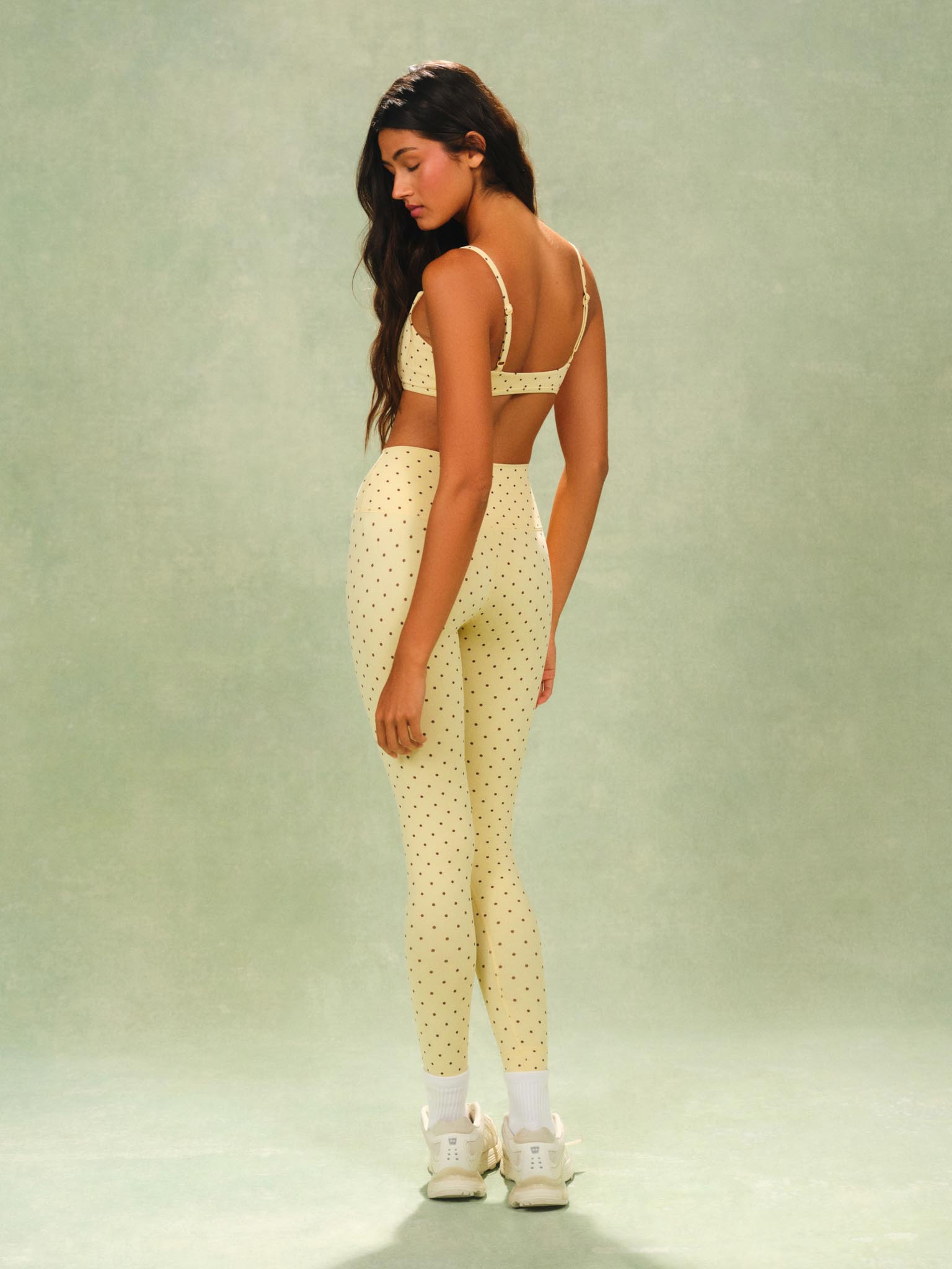 AERALINE? BREATHE POLKA DOT HIGH-RISE LEGGINGS - FRECKLE - Image 3