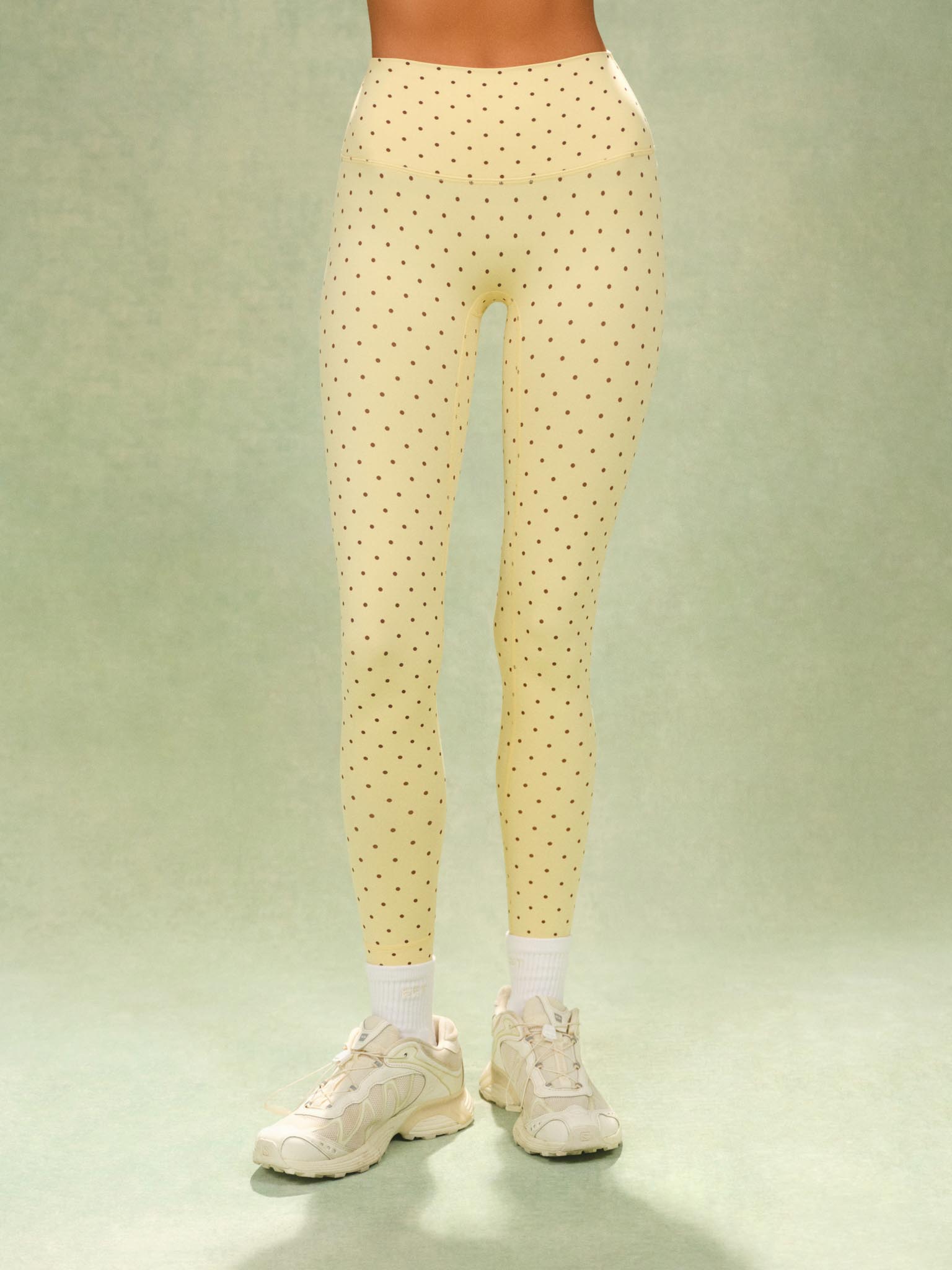 AERALINE? BREATHE POLKA DOT HIGH-RISE LEGGINGS - FRECKLE - Image 2