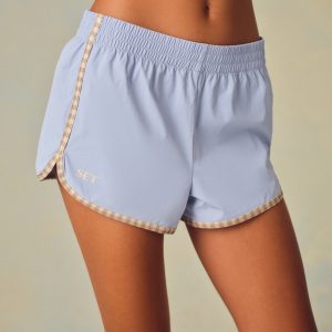 NYLON TRACK GINGHAM 90's SHORTS - PALMETTO