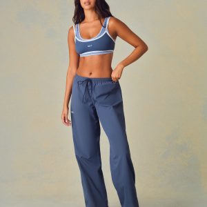 NYLON TRACK STRAIGHT LEG PANTS - HAMMOCK