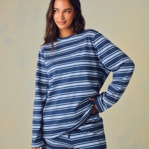 CLASSIC COTTON DAILY STRIPE LONG SLEEVE - HAMMOCK