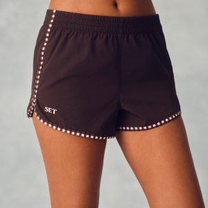 NYLON TRACK GINGHAM 90's SHORTS - DRIFTWOOD
