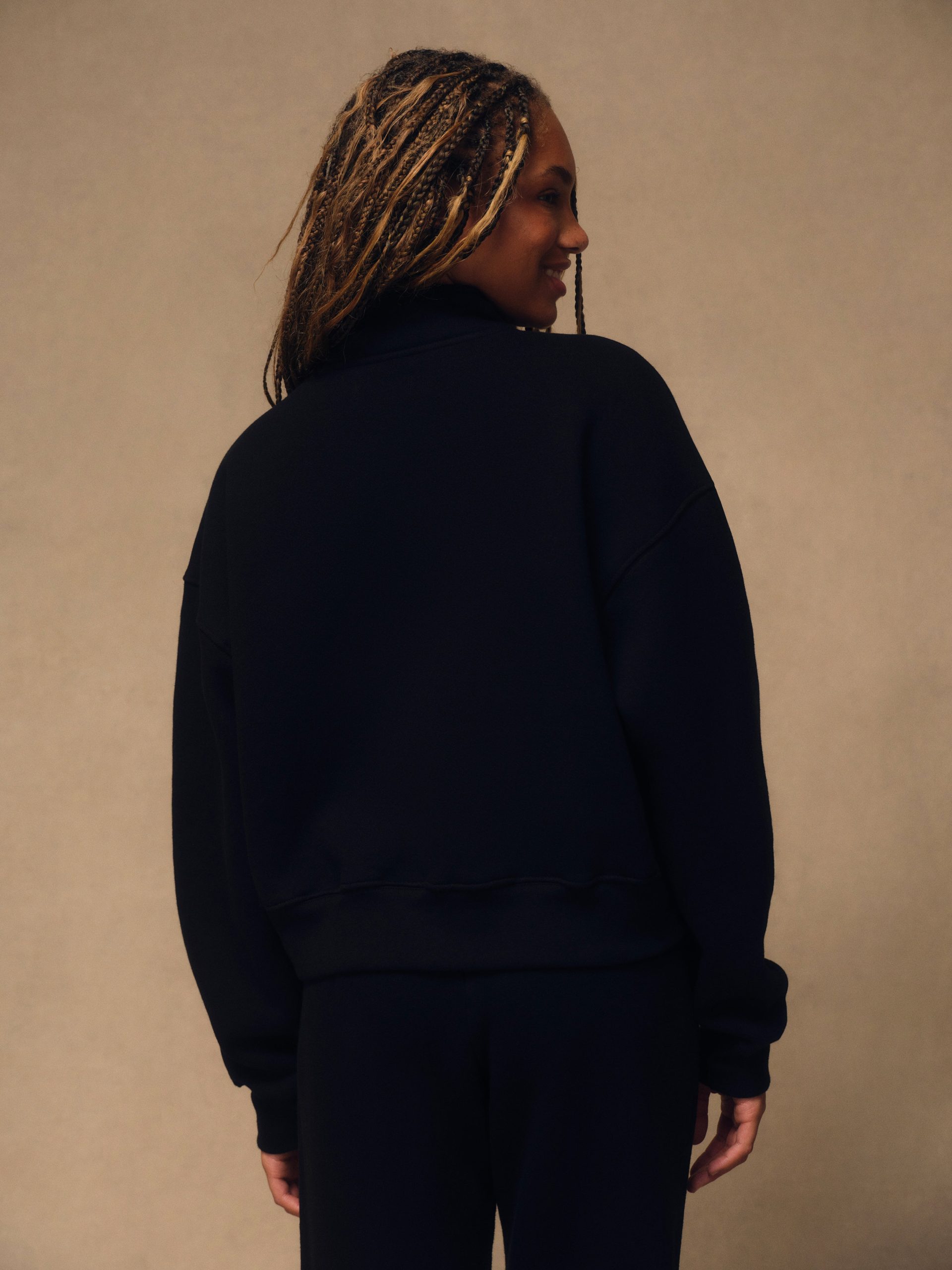MIDWEIGHT SWEATS STAPLE SET SPORT FUNNEL ZIP - ONYX - Image 3