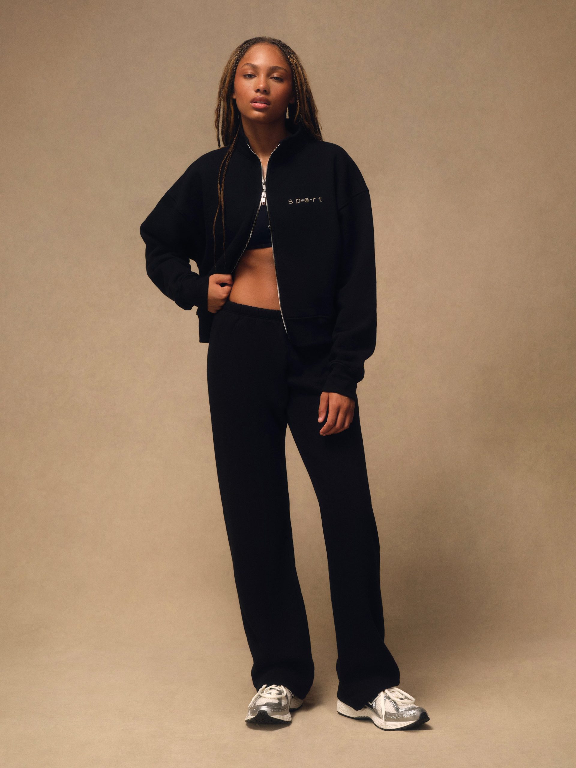 MIDWEIGHT SWEATS STAPLE STRAIGHT LEG SWEATPANTS - ONYX