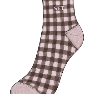SET GINGHAM GRIP SHORTY SOCKS - DRIFTWOOD