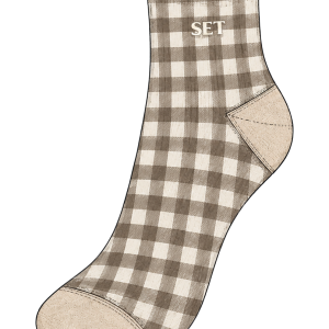 SET GINGHAM GRIP SHORTY SOCKS - SWEET TEA